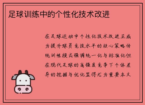 足球训练中的个性化技术改进